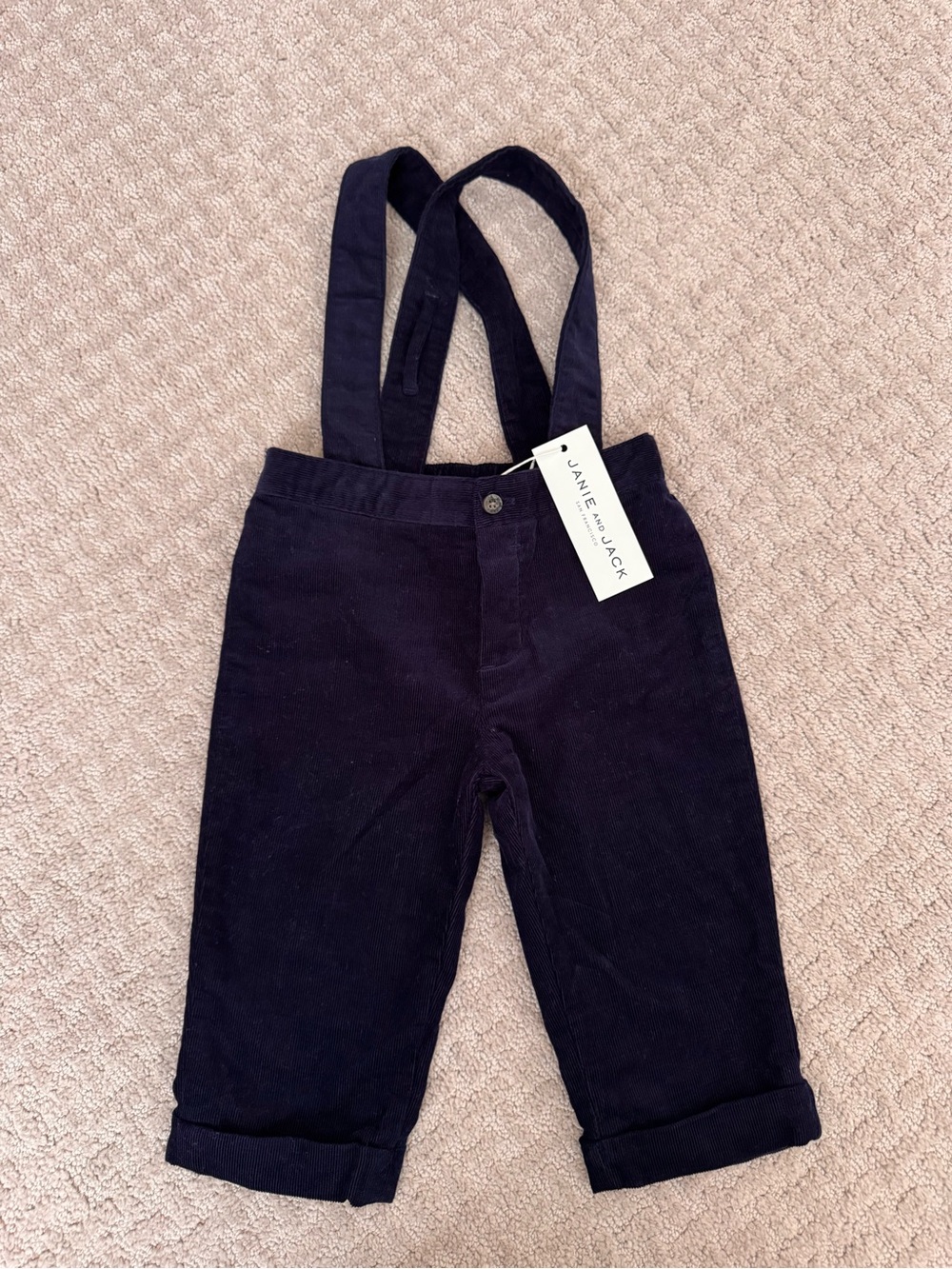 Janie & Jack Baby Corduroy Suspender Pant